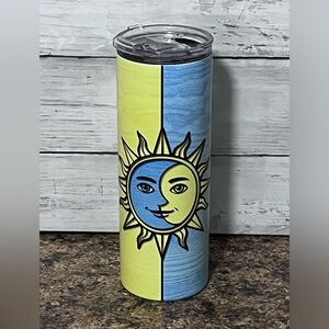 20oz skinny tumbler.  Sun Moon Face Yin Yang